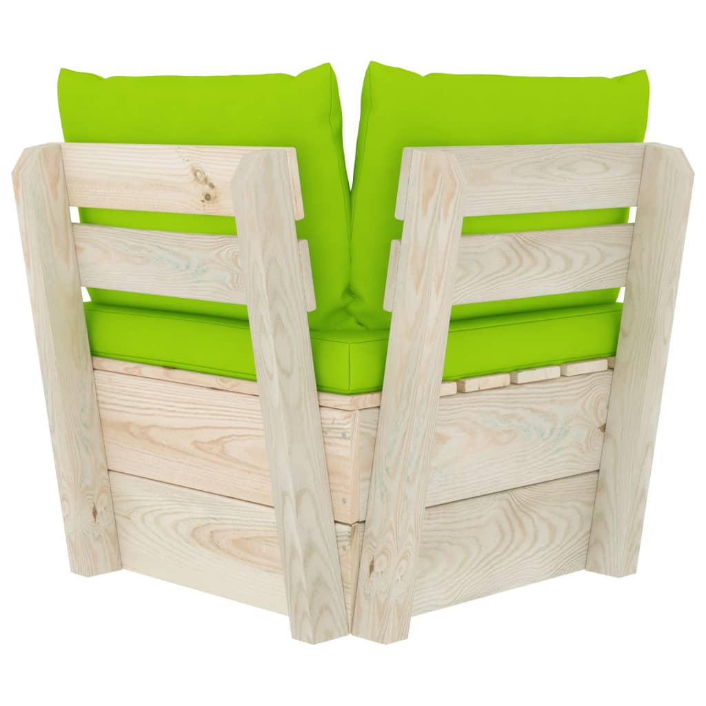 vidaXL Καναπές Κήπου Γωνιακός από Παλέτες Εμποτισμένο Ξύλο Ερυθρελάτης