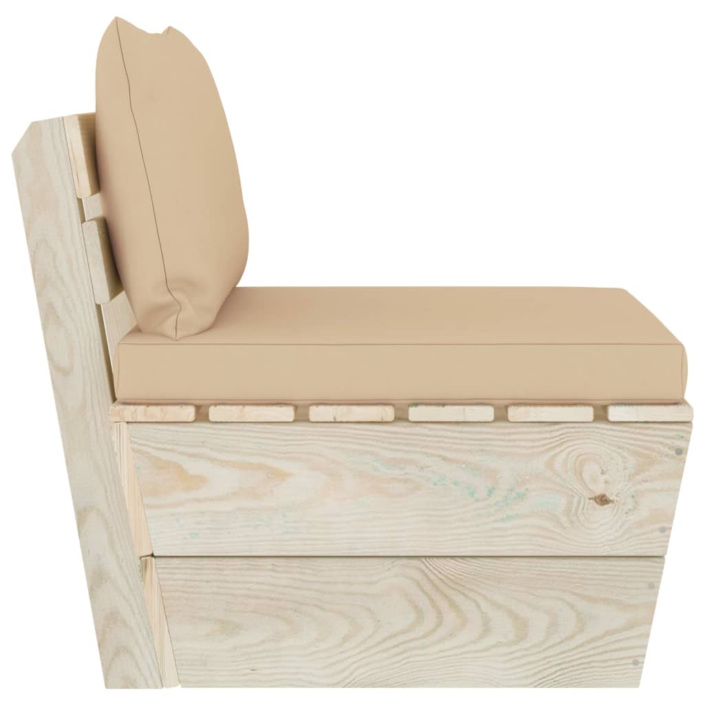 vidaXL Καναπές Κήπου Μεσαίος από Παλέτες Εμποτισμένο Ξύλο Ερυθρελάτης