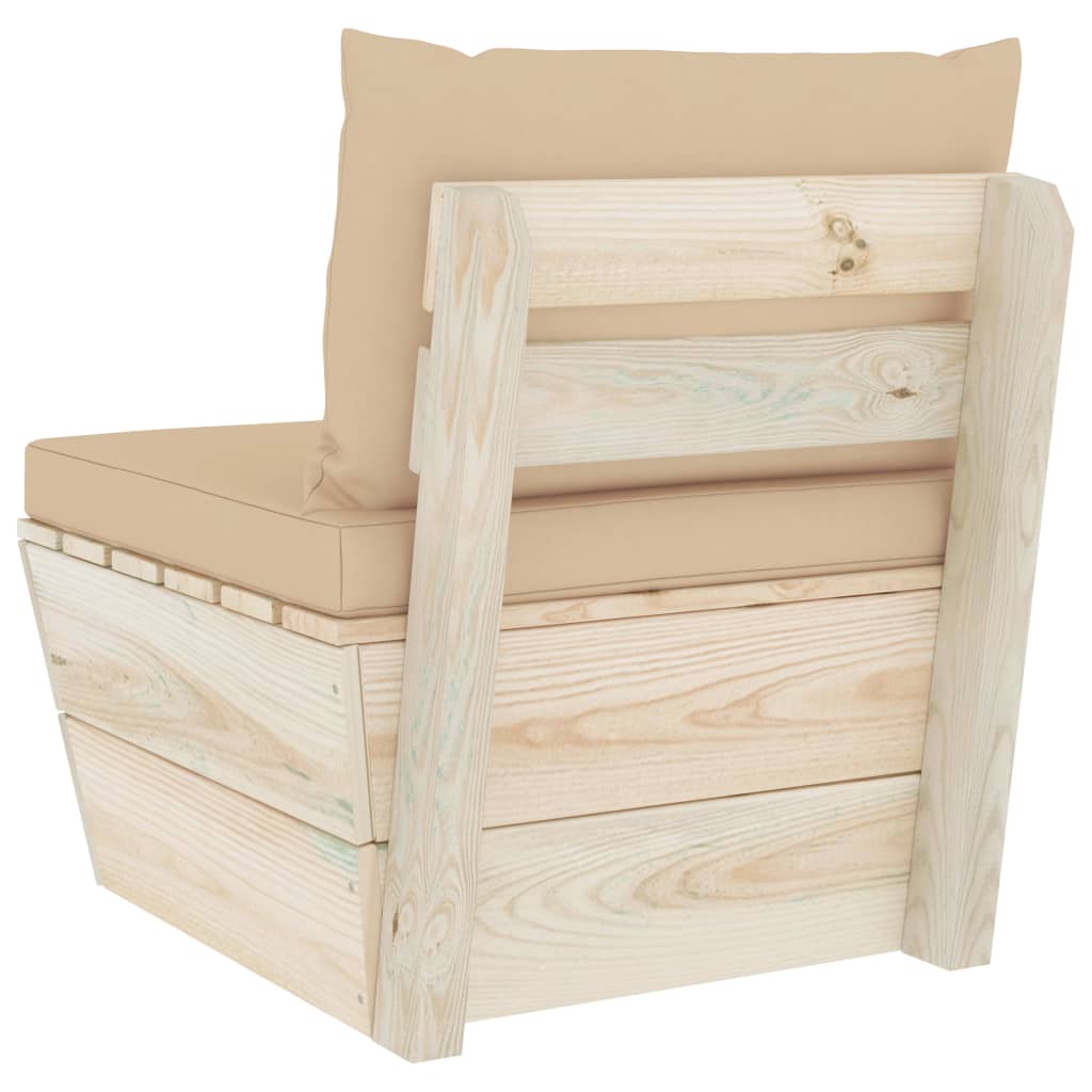 vidaXL Καναπές Κήπου Μεσαίος από Παλέτες Εμποτισμένο Ξύλο Ερυθρελάτης