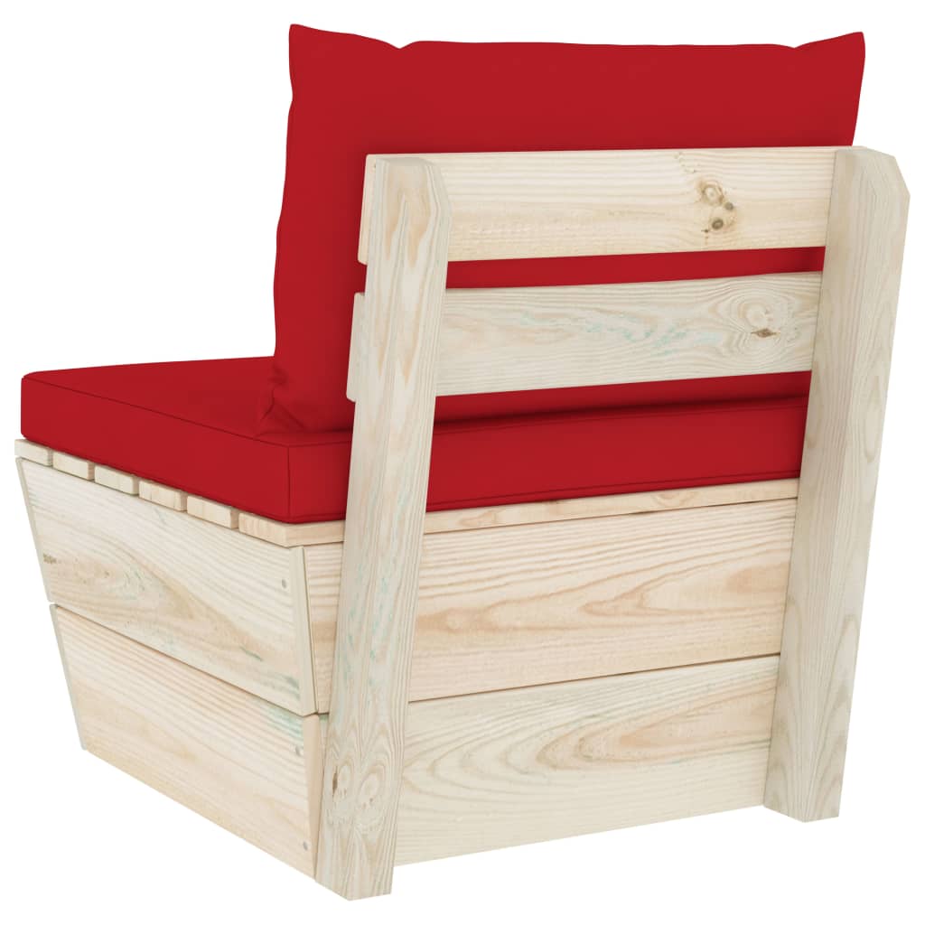 vidaXL Καναπές Κήπου Μεσαίος από Παλέτες Εμποτισμένο Ξύλο Ερυθρελάτης