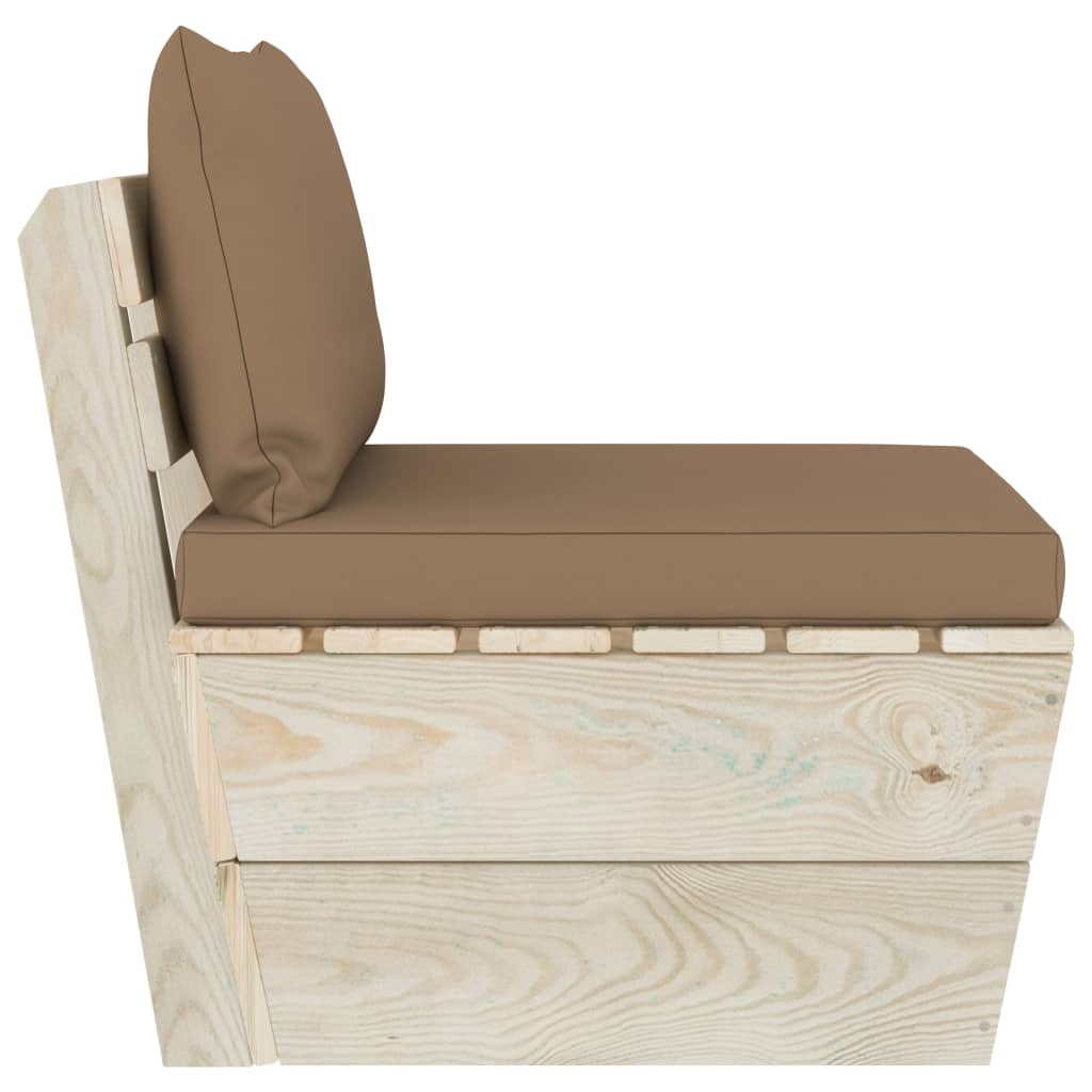 vidaXL Καναπές Κήπου Μεσαίος από Παλέτες Εμποτισμένο Ξύλο Ερυθρελάτης