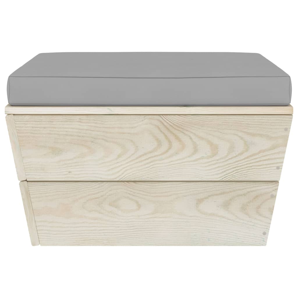 vidaXL Κάθισμα Κήπου από Παλέτες Εμποτ. Ξύλο Ερυθρελάτης με Μαξιλάρια