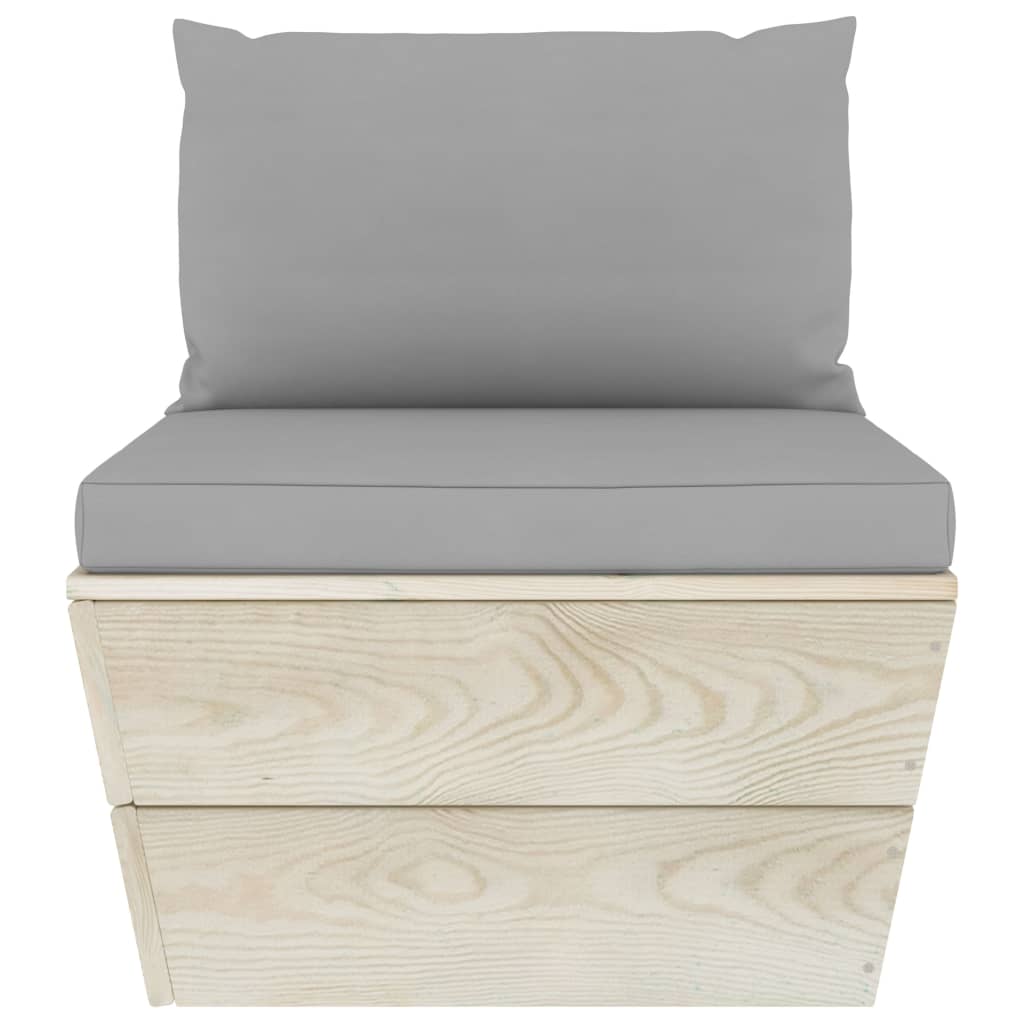 vidaXL Καναπές Κήπου Παλέτας Τριθέσιος Ξύλο Ερυθρελάτης με Μαξιλάρια