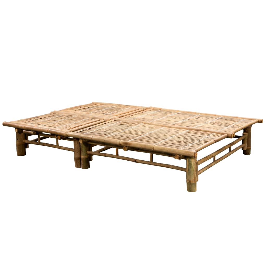 vidaXL Ξαπλώστρα Διπλή από Μπαμπού με Μαξιλάρια