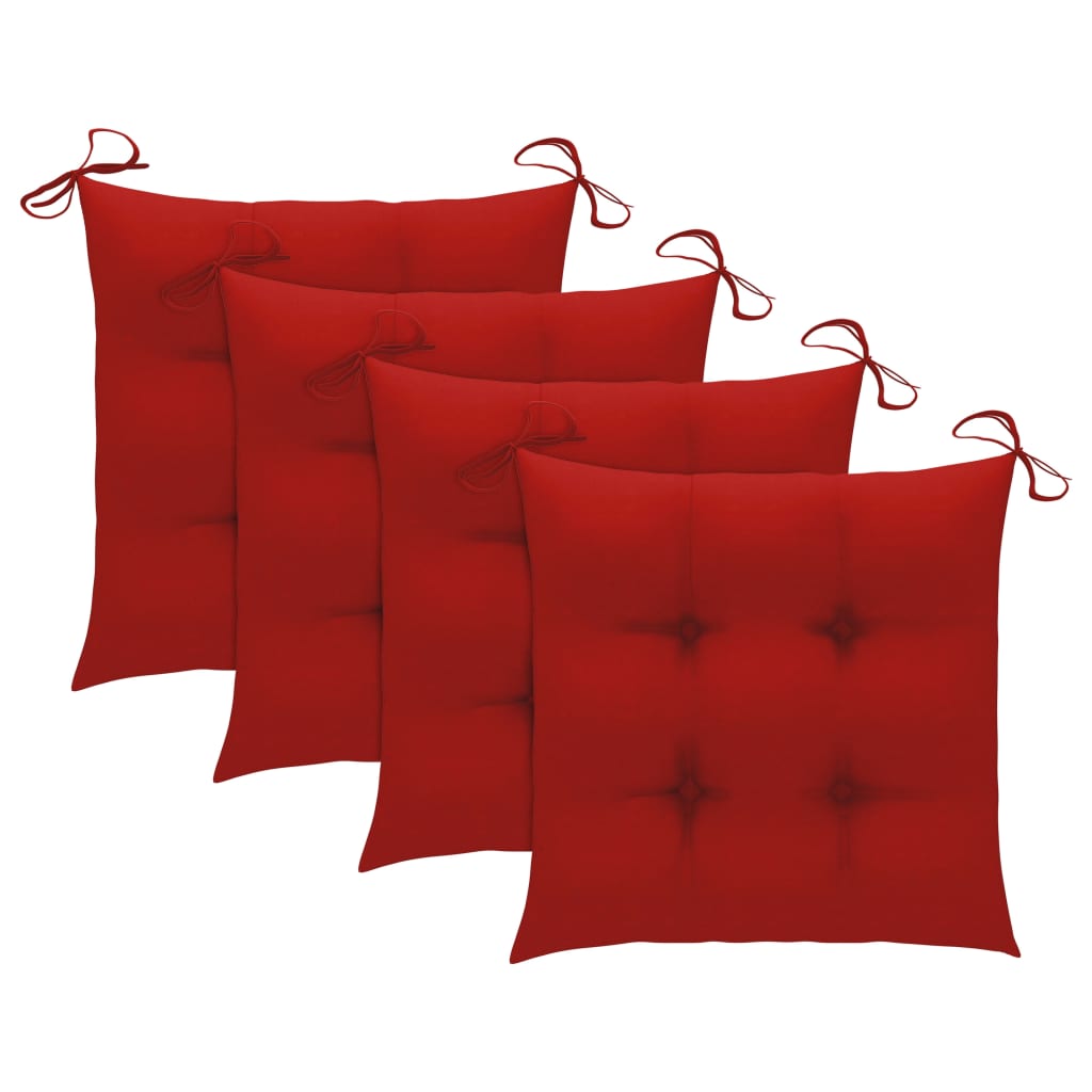 vidaXL Καρέκλες Εξωτ. Χώρου Πτυσσόμενες 4 τεμ Ξύλο Ακακίας & Μαξιλάρια