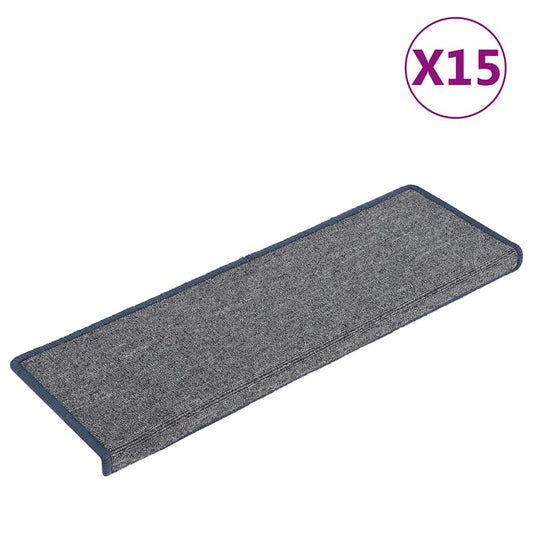 vidaXL Πατάκια Σκάλας Μοκέτα 15 τεμ. Μοβ/Μπλε 65x21x4 εκ.