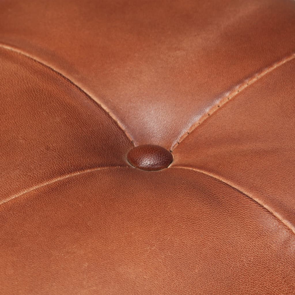 vidaXL Καρέκλες Τραπεζαρίας «Πρόβολος» 4 τεμ. Καφέ από Γνήσιο Δέρμα