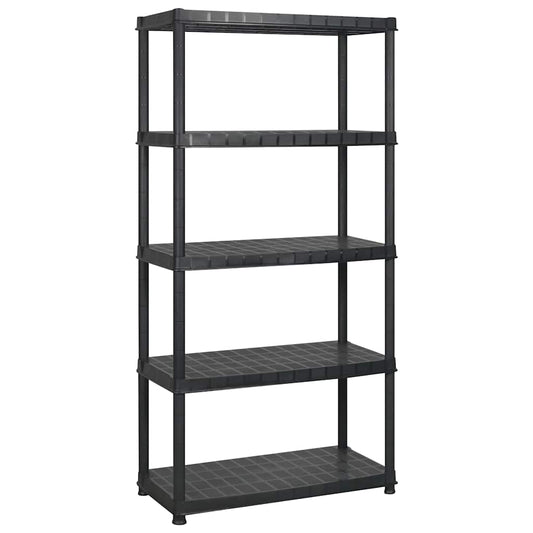 vidaXL Ραφιέρα Αποθήκευσης 5 Επιπέδων Μαύρη 183x45,7x185 εκ. Πλαστική