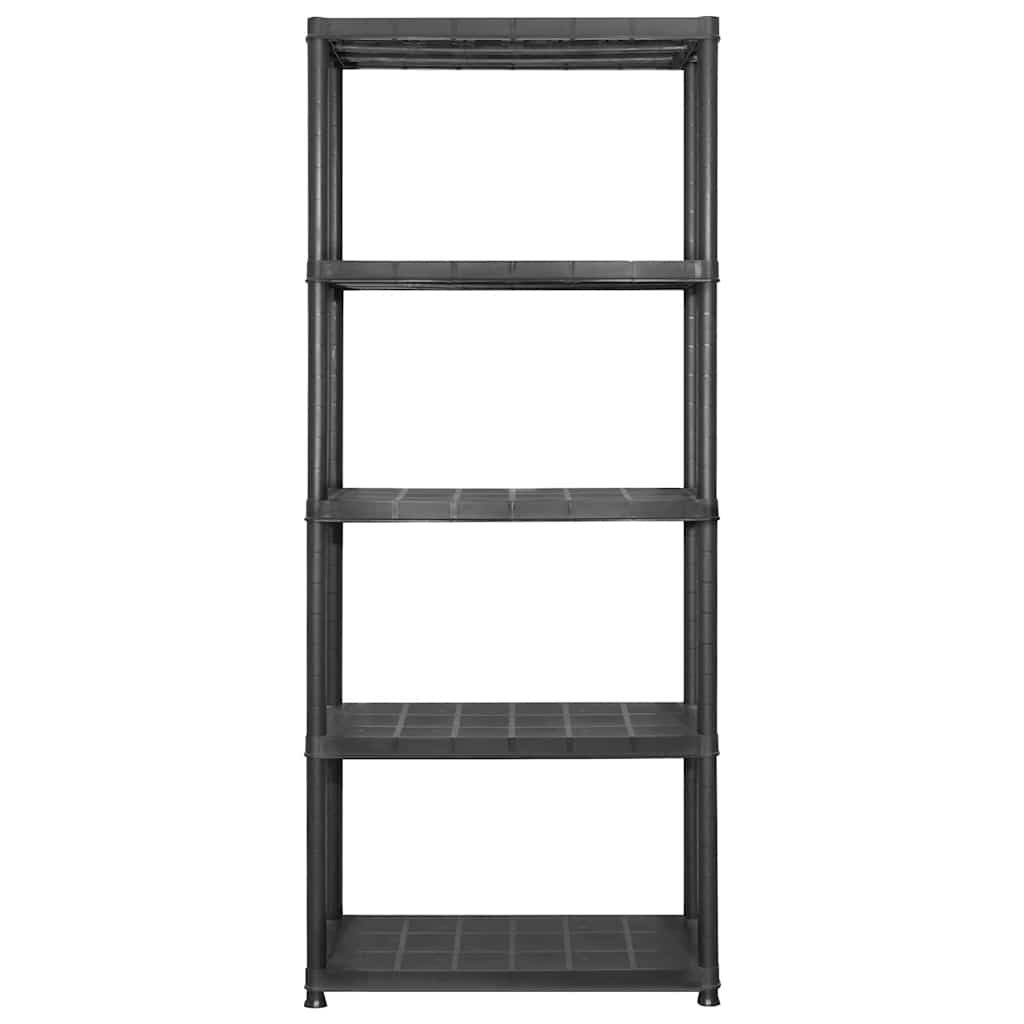 vidaXL Ραφιέρα Αποθήκευσης 5 Επιπέδων Μαύρη 213x38x170 εκ. Πλαστική