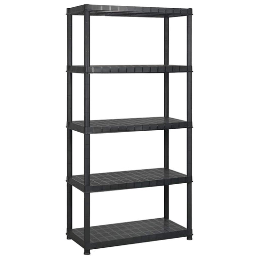 vidaXL Ραφιέρα Αποθήκευσης 5 Επιπέδων Μαύρη 255x40x185 εκ. Πλαστική