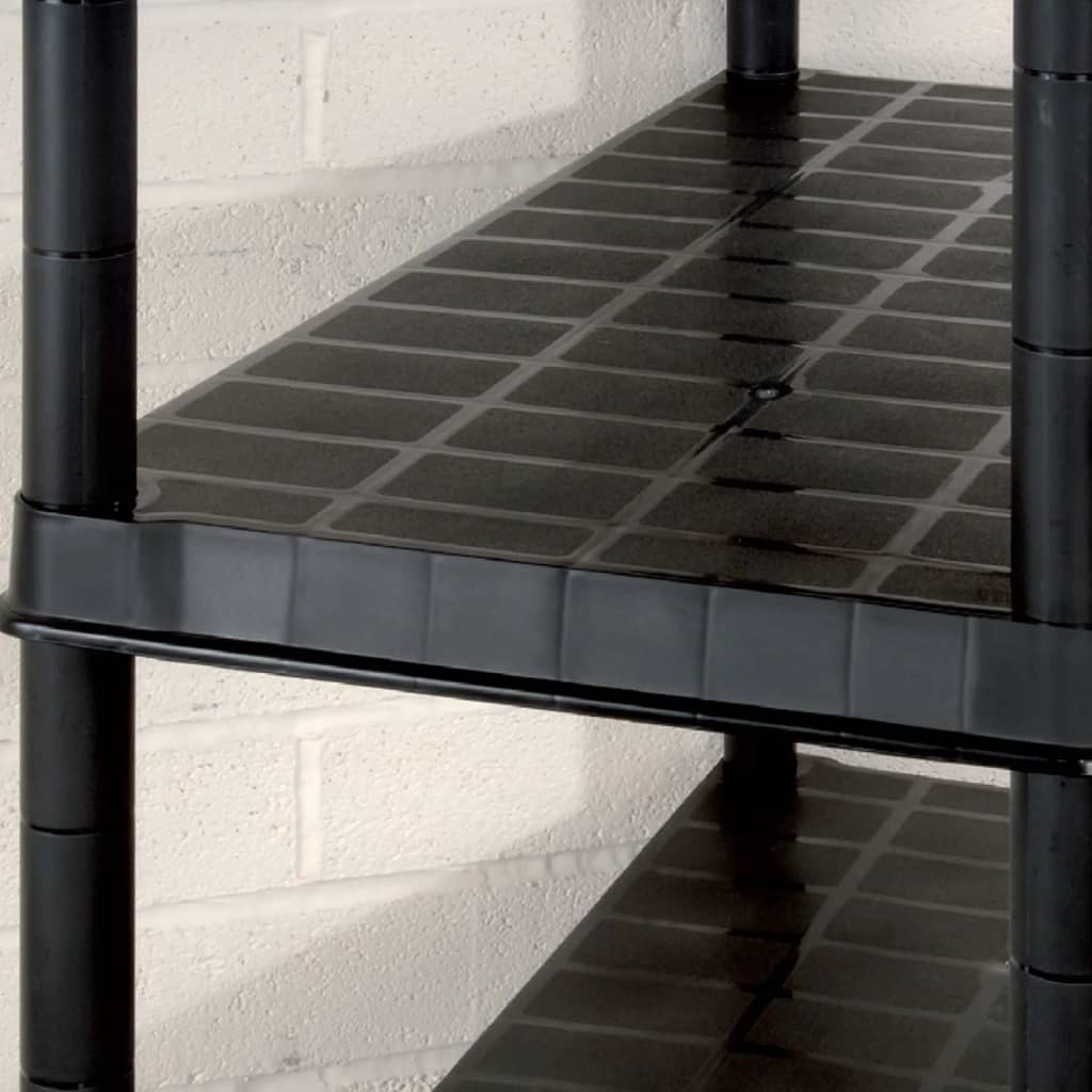 vidaXL Ραφιέρα Αποθήκευσης 5 Επιπέδων Μαύρη 255x40x185 εκ. Πλαστική