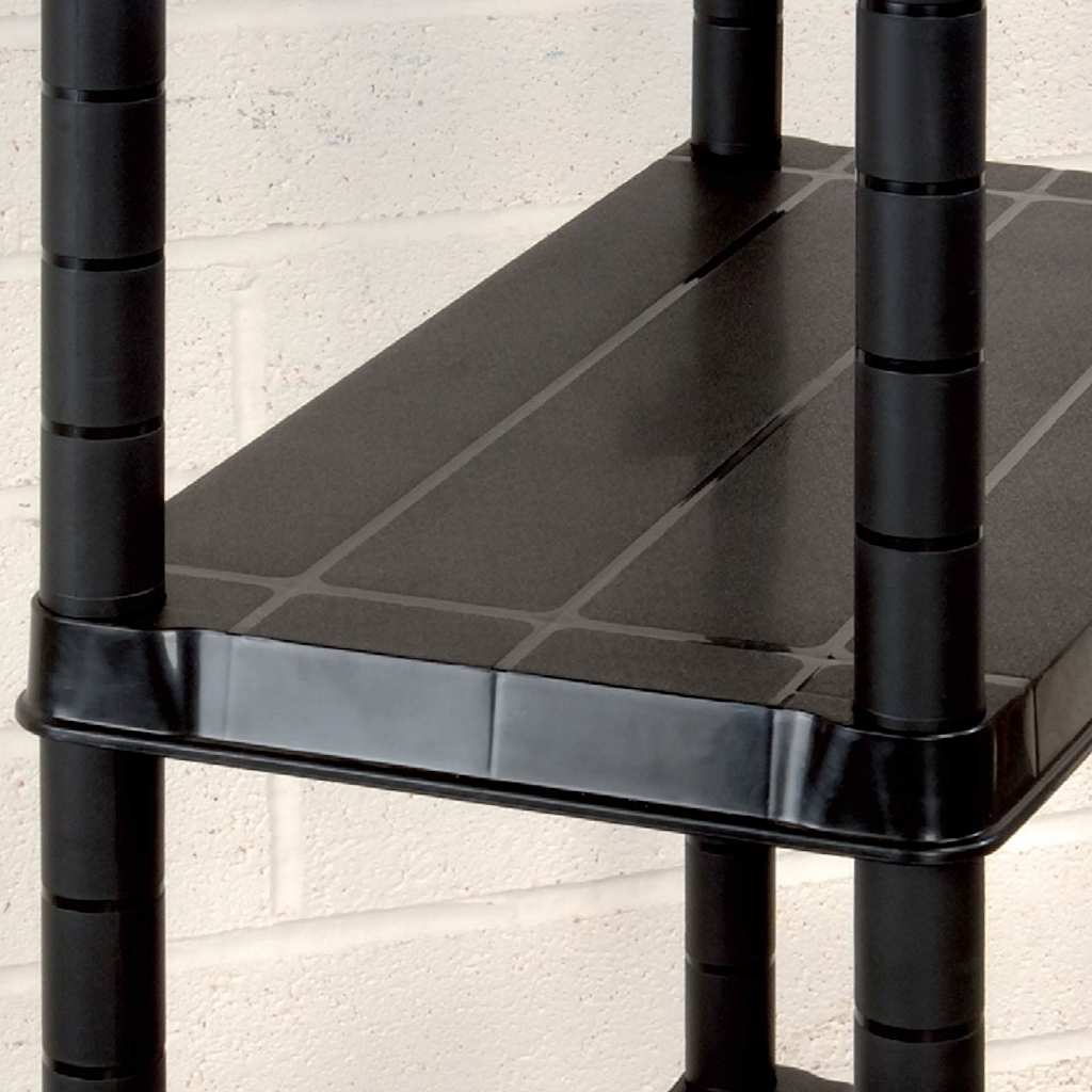 vidaXL Ραφιέρα Αποθήκευσης 4 Επιπέδων Μαύρη 244x30,5x130 εκ. Πλαστική