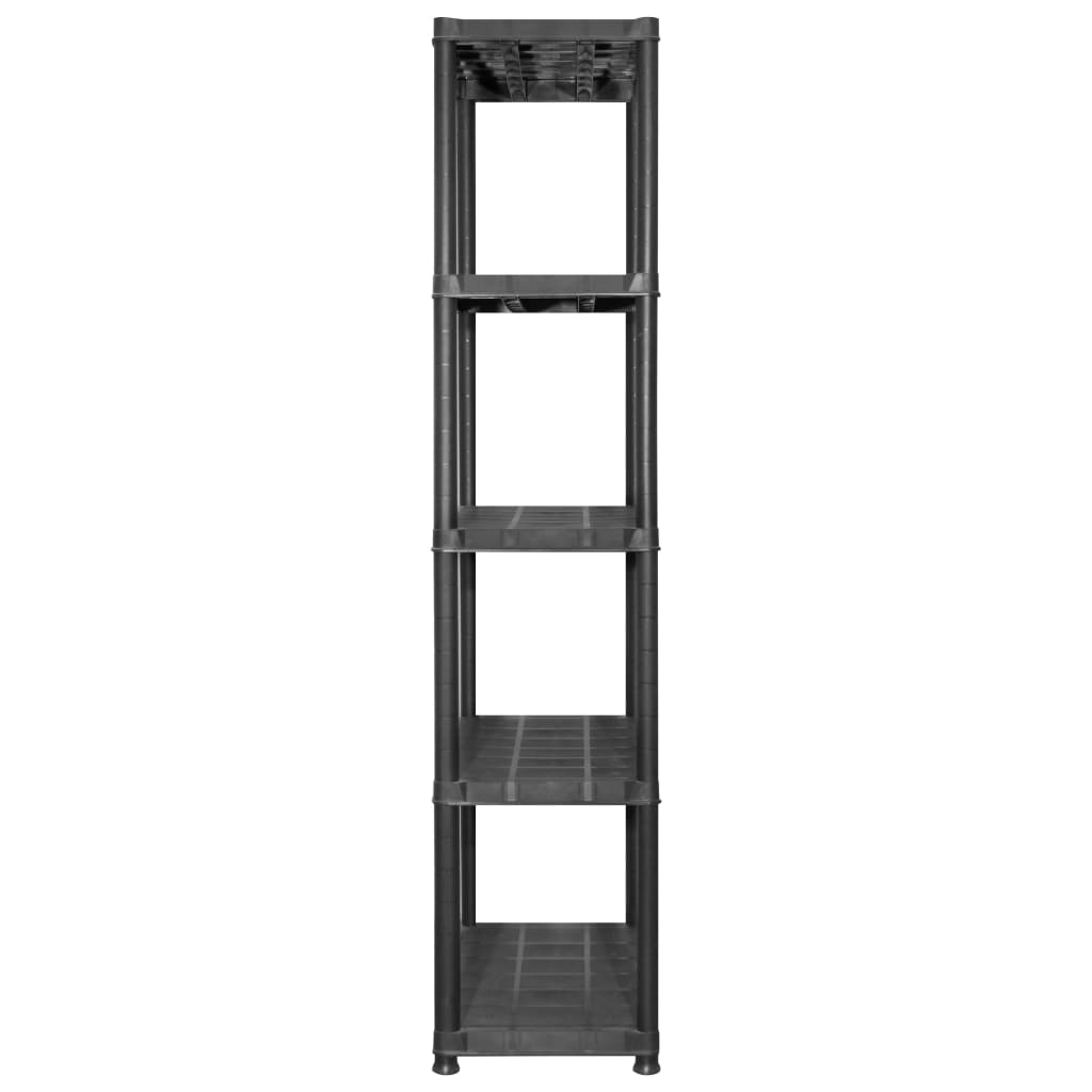 vidaXL Ραφιέρα Αποθήκευσης 5 Επιπέδων Μαύρη 284x38x170 εκ. Πλαστική