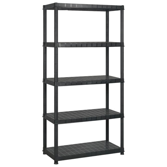 vidaXL Ραφιέρα Αποθήκευσης 5 Επιπέδων Μαύρη 340x40x185 εκ. Πλαστική