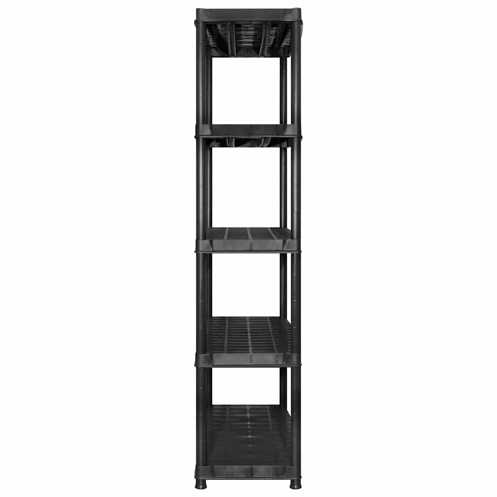 vidaXL Ραφιέρα Αποθήκευσης 5 Επιπέδων Μαύρη 340x40x185 εκ. Πλαστική