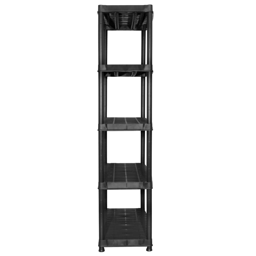 vidaXL Ραφιέρα Αποθήκευσης 5 Επιπέδων Μαύρη 366x45,7x185 εκ. Πλαστική