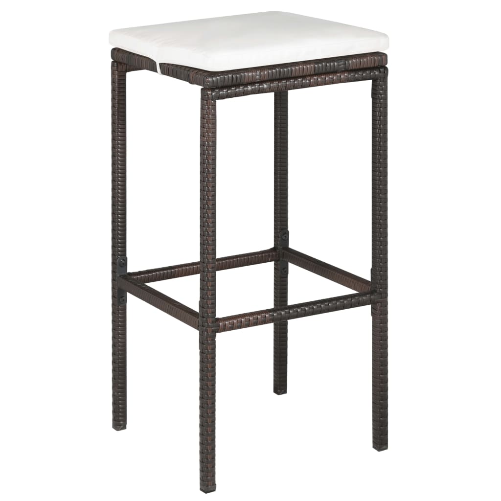 vidaXL Σετ Επίπλων Μπαρ Κήπου 5 τεμ. Καφέ Συνθετικό Ρατάν με Μαξιλάρια