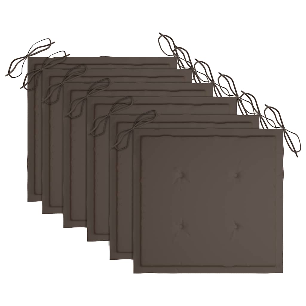 vidaXL Καρέκλες Εξ. Χώρου Πτυσσόμενες 6 τεμ. Ξύλο Ακακίας & Μαξιλάρια