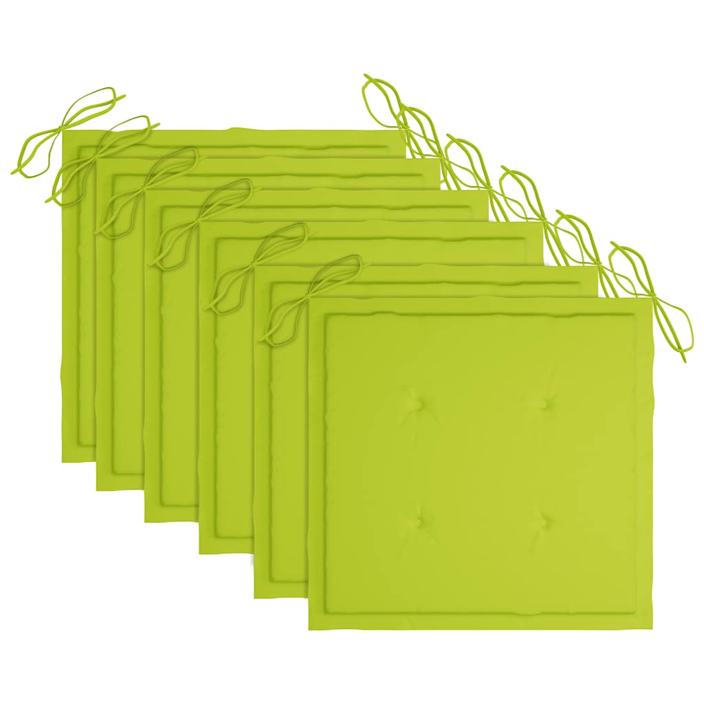 vidaXL Καρέκλες Εξ. Χώρου Πτυσσόμενες 6 τεμ. Ξύλο Ακακίας & Μαξιλάρια