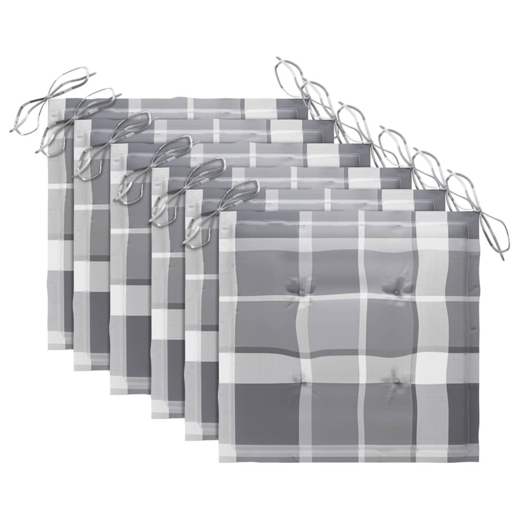 vidaXL Καρέκλες Εξ. Χώρου Πτυσσόμενες 6 τεμ. Ξύλο Ακακίας & Μαξιλάρια