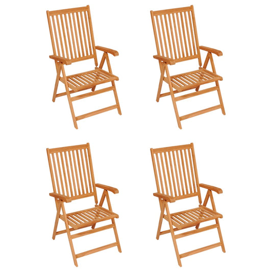 vidaXL Καρέκλες Κήπου 4 τεμ. από Μασίφ Ξύλο Teak με Taupe Μαξιλάρια
