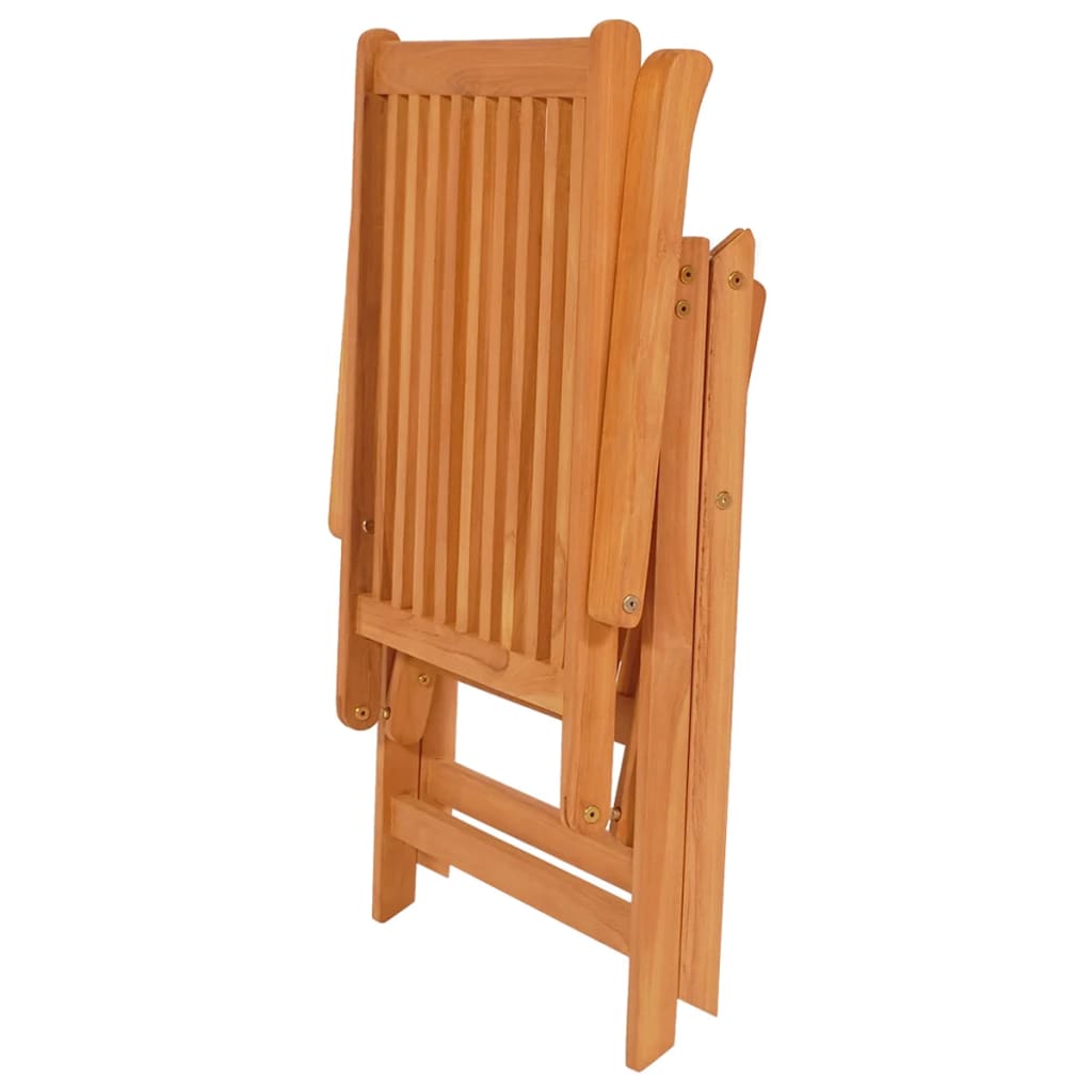 vidaXL Καρέκλες Κήπου 4 τεμ. Μασίφ Ξύλο Teak με Φωτ. Πράσινα Μαξιλάρια