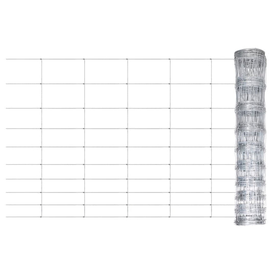 vidaXL Συρματόπλεγμα Περίφραξης Ασημί 50 x 1 μ. Γαλβανισμένο Ατσάλι