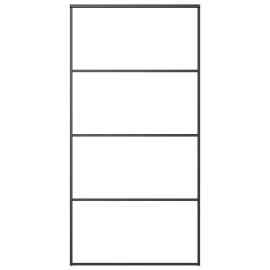 vidaXL Συρόμενη Πόρτα Μαύρη 102,5x205 εκ. Γυαλί ESG και Αλουμίνιο