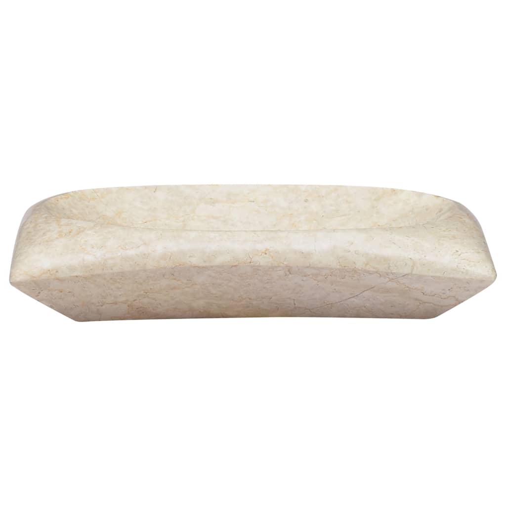 vidaXL Νιπτήρας Κρεμ 50 x 35 x 10 εκ. Μαρμάρινος