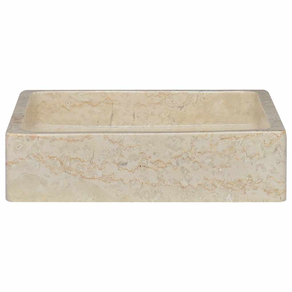 vidaXL Νιπτήρας Κρεμ 40 x 40 x 10 εκ. Μαρμάρινος