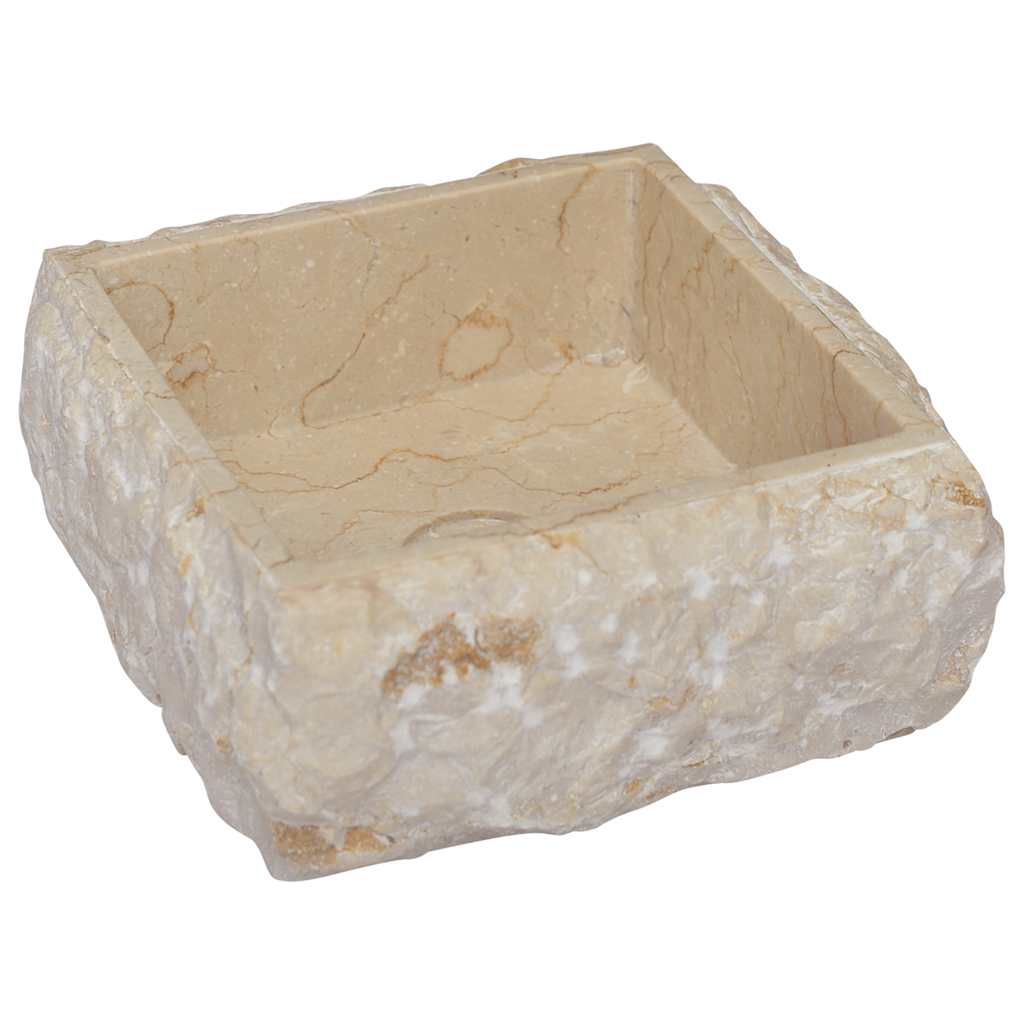 vidaXL Νιπτήρας Κρεμ 30 x 30 x 13 εκ. Μαρμάρινος