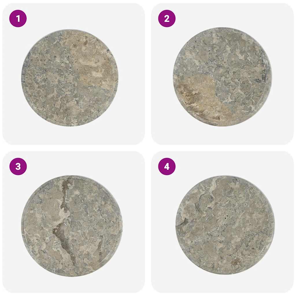 vidaXL Επιφάνεια Τραπεζιού Γκρι Ø40 x 2,5 εκ. Μαρμάρινη