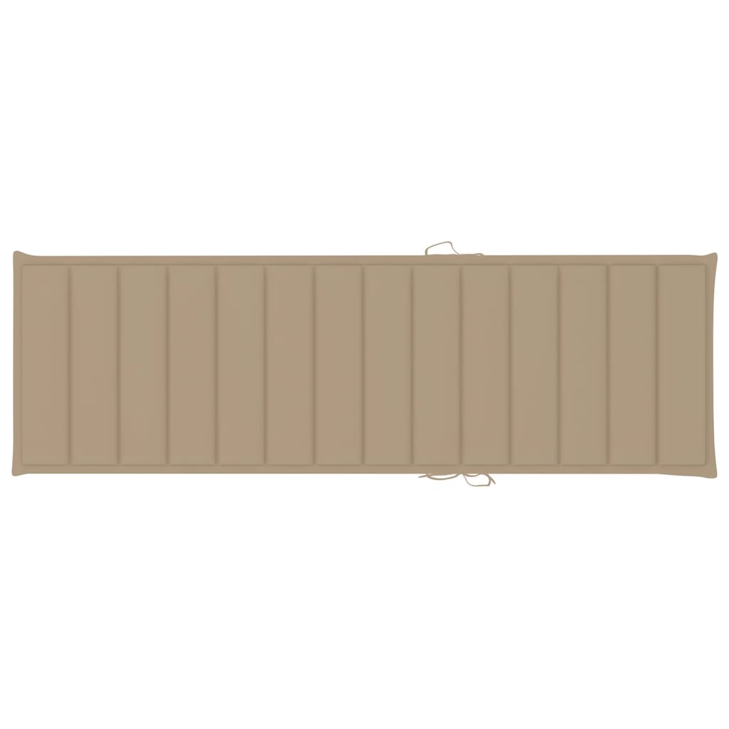 vidaXL Ξαπλώστρα από Εμποτισμένο Ξύλο Πεύκου με Μπεζ Μαξιλάρι