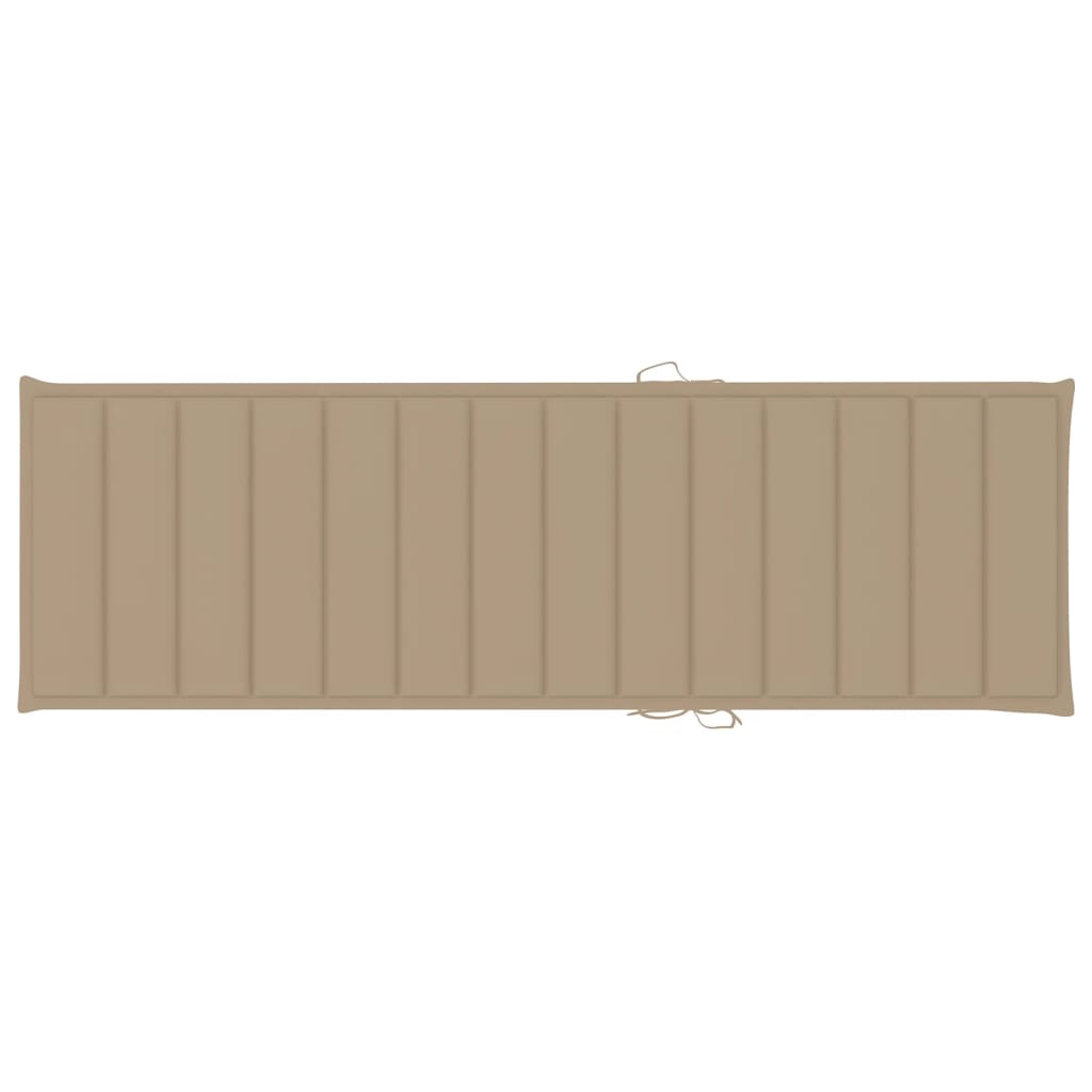 vidaXL Ξαπλώστρα Διπλή από Εμποτισμένο Ξύλο Πεύκου με Μπεζ Μαξιλάρια