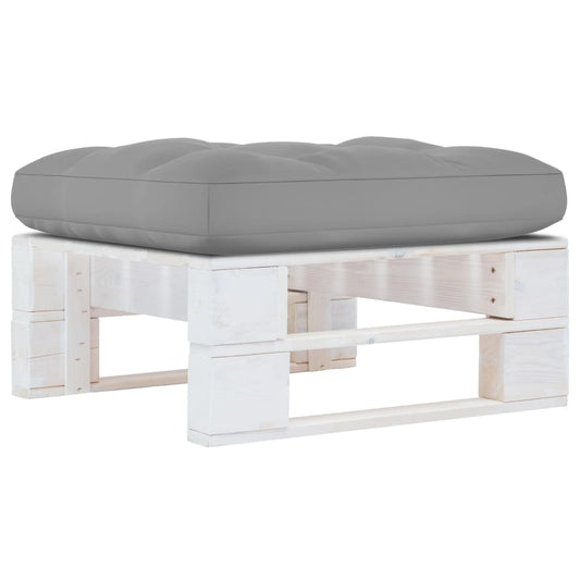 vidaXL Καθιστικό Κήπου Ottoman Λευκό Εμποτισμένο Ξύλο Πεύκου