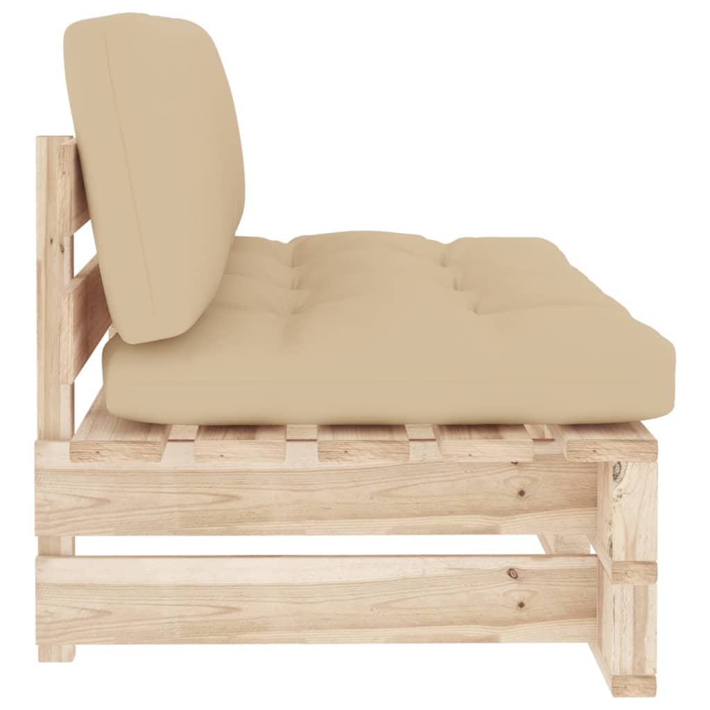 vidaXL Καναπές Κήπου Μεσαίος από Παλέτες Εμποτισμένο Ξύλο Πεύκου