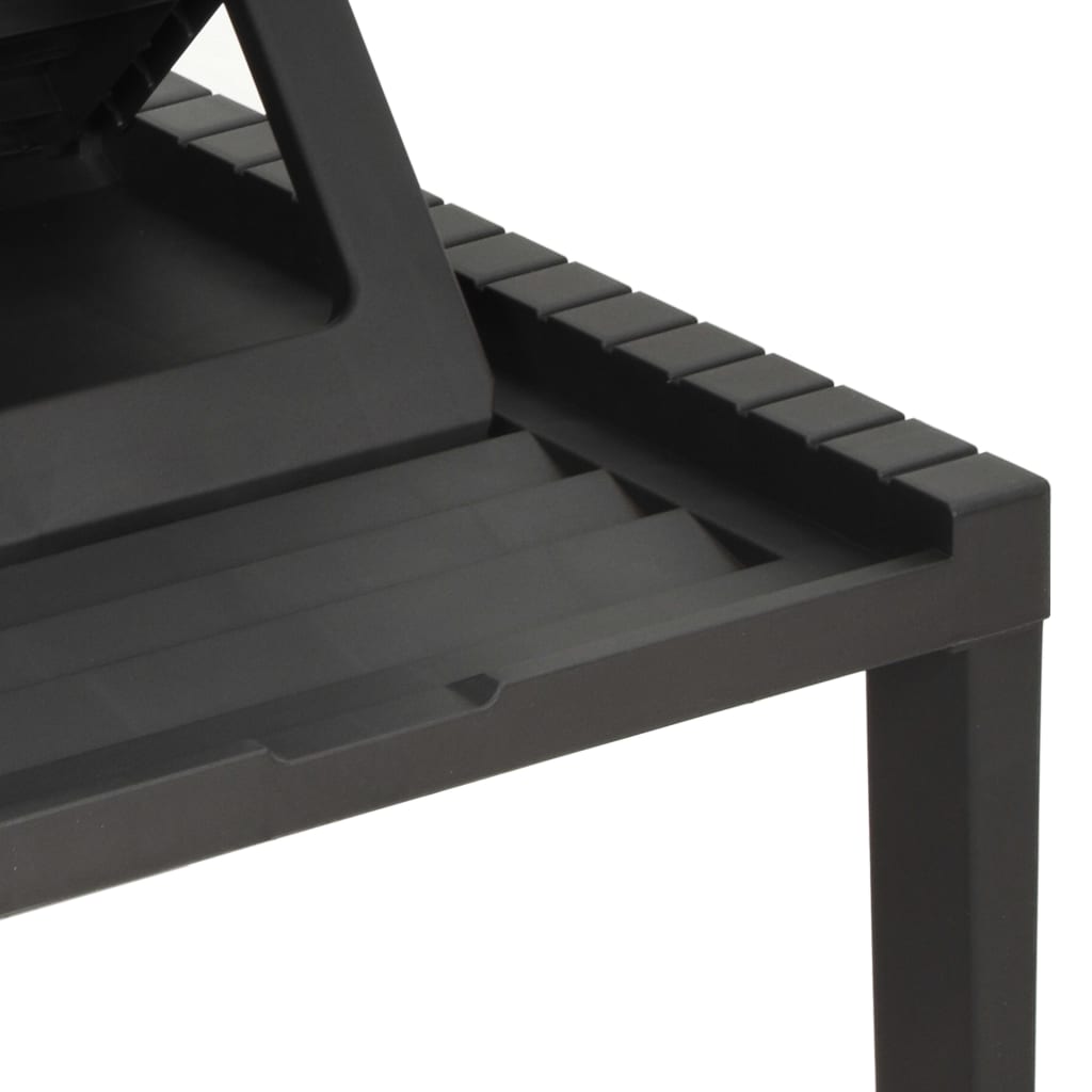 vidaXL Ξαπλώστρα Ανθρακί Πλαστική με Μαξιλάρι