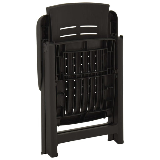 vidaXL Καρέκλες Κήπου Ανακλινόμενες 2 τεμ. Ανθρακί Πλαστικές