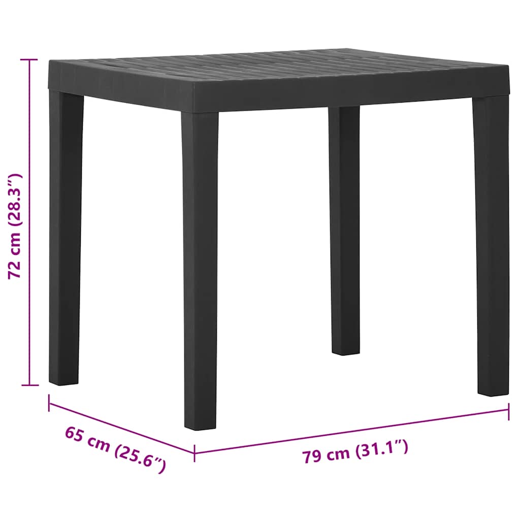 vidaXL Τραπέζι Κήπου Γκρι 79 x 65 x 72 εκ. Πλαστικό