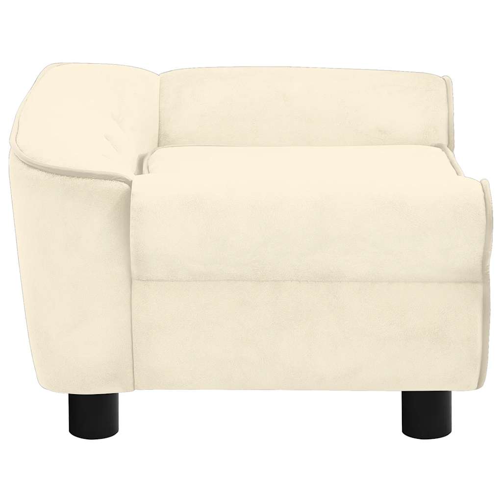 vidaXL Καναπές - Κρεβάτι Σκύλου Κρεμ 72 x 45 x 30 εκ. Βελουτέ