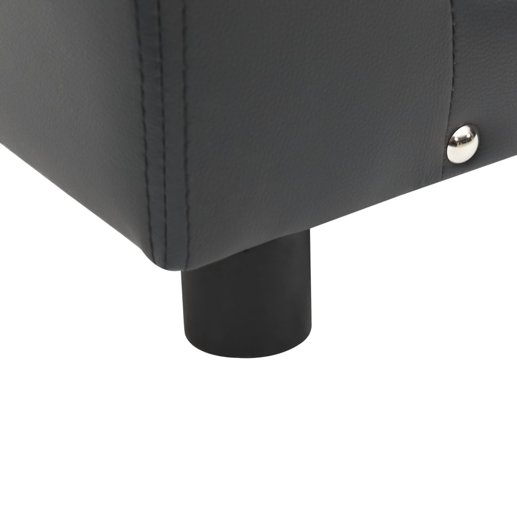 vidaXL Καναπές-Κρεβάτι Σκύλου Σκ. Γκρι 81x43x31εκ. Βελουτέ/Συνθ. Δέρμα