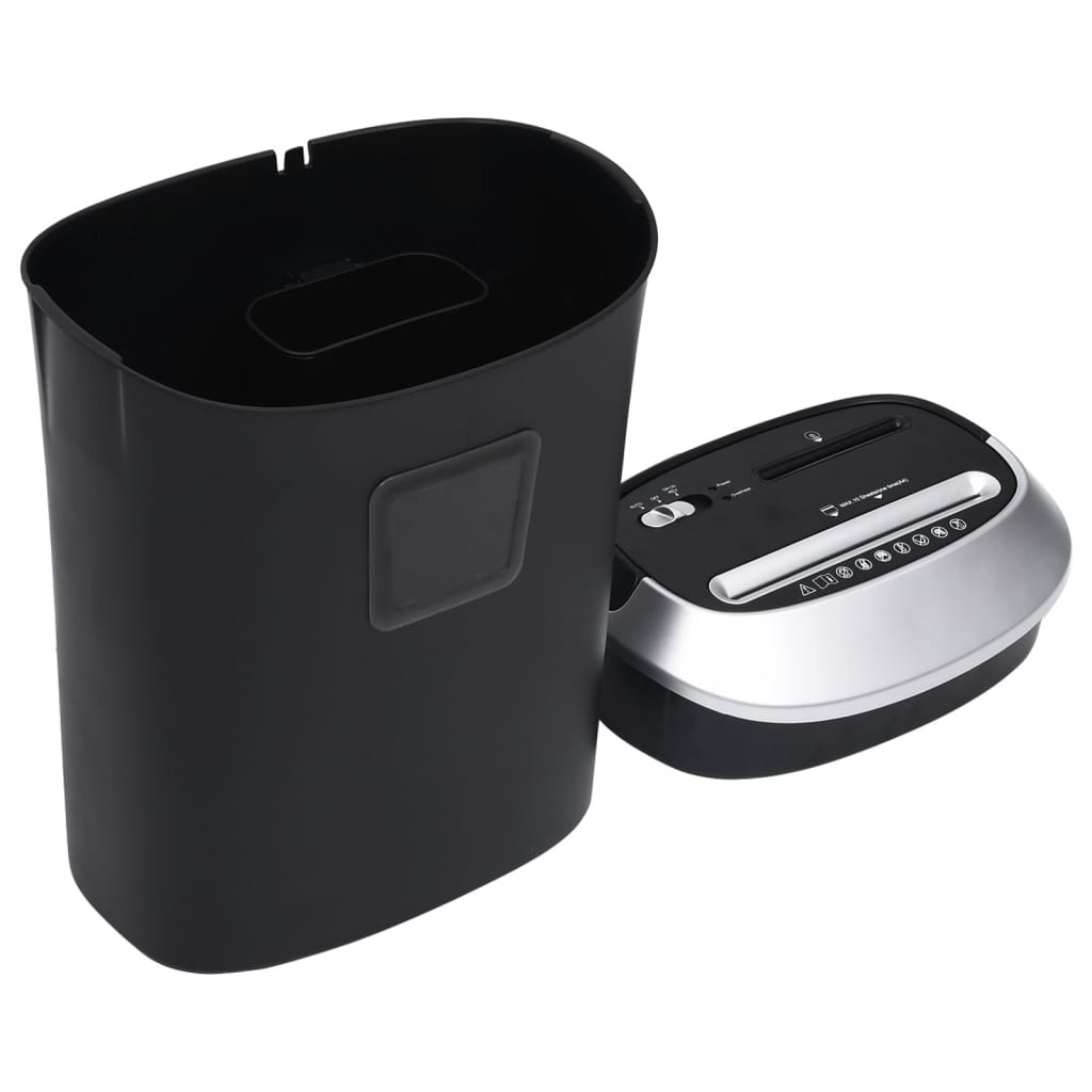 vidaXL Καταστροφέας Εγγράφων 10 Φύλλων με Εγκάρσια Κοπή Μαύρος