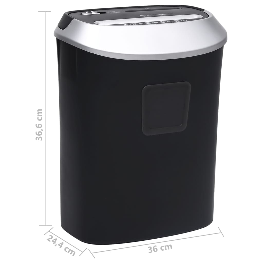 vidaXL Καταστροφέας Εγγράφων 10 Φύλλων με Εγκάρσια Κοπή Μαύρος