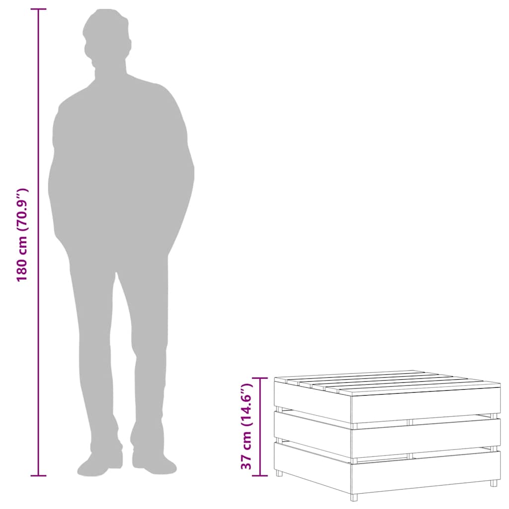 vidaXL Τραπέζια Κήπου από Παλέτες 2 τεμ. από Εμποτισμένο Ξύλο Πεύκου