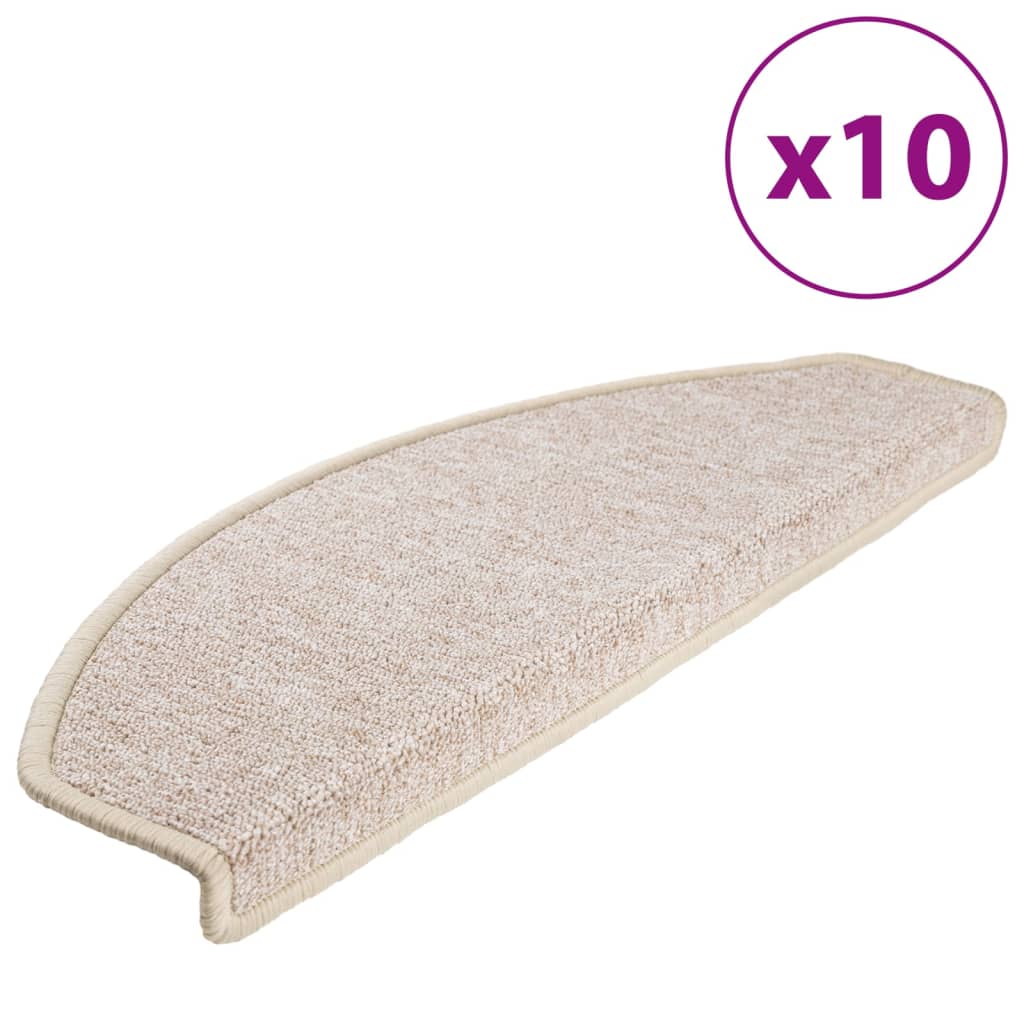 vidaXL Πατάκια Σκάλας 10 τεμ. Taupe 65x24x4 εκ.