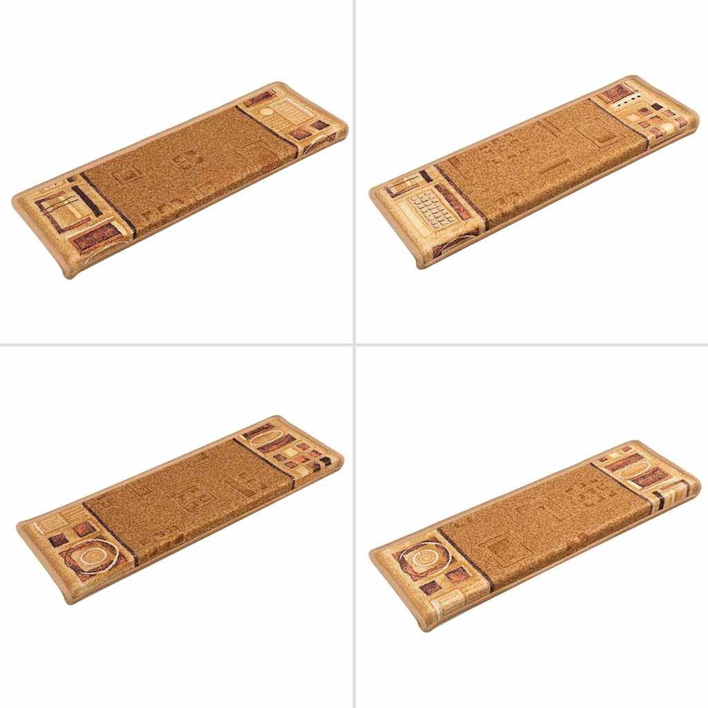 vidaXL Πατάκια Σκάλας Αυτοκόλλητα 10 τεμ. Μπεζ 65x21x4 εκ.