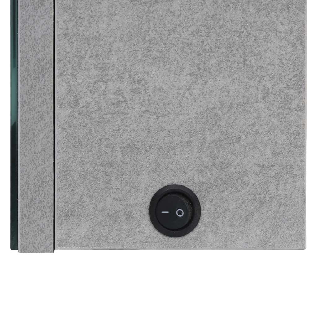 vidaXL Ντουλάπι Μπάνιου με Καθρέφτη και LED Γκρι Σκυρ. 50x14x60 εκ.