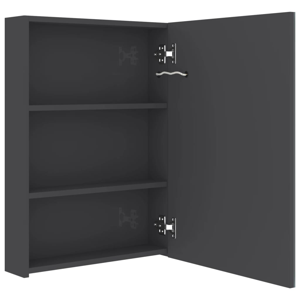 vidaXL Καθρέφτης Μπάνιου με Ντουλάπι & LED Λαμπερό Γκρι 50x13x70 εκ.