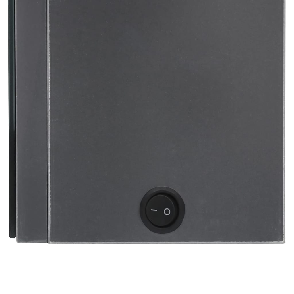 vidaXL Ντουλάπι Μπάνιου με Καθρέφτη & LED Γυαλ. Γκρι 62 x 14 x 60 εκ.