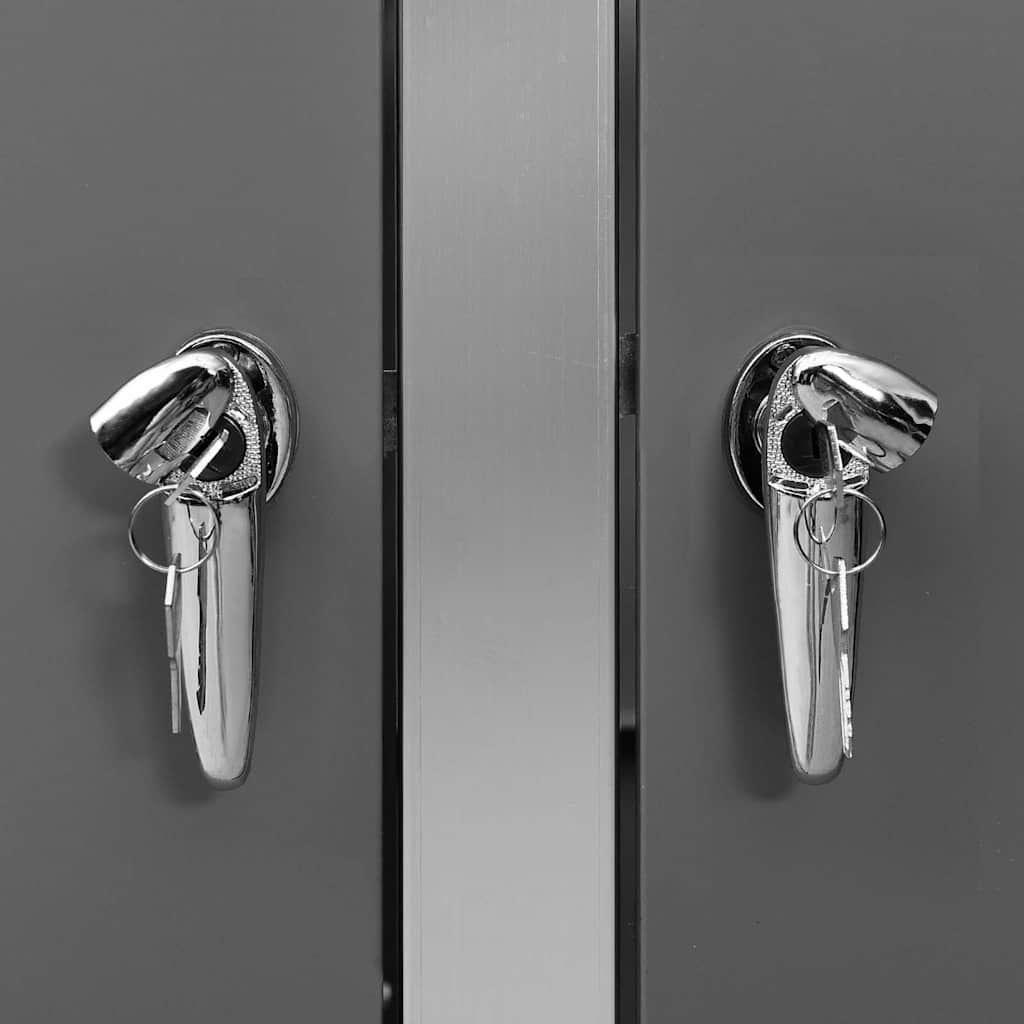 vidaXL Πλαίσιο Κάδων Απορρ. Τετραπλό Ρόδες 276,5x77,5x112,5εκ Αν. Ατσ.